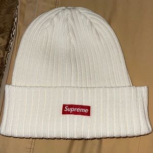 White supreme beanie